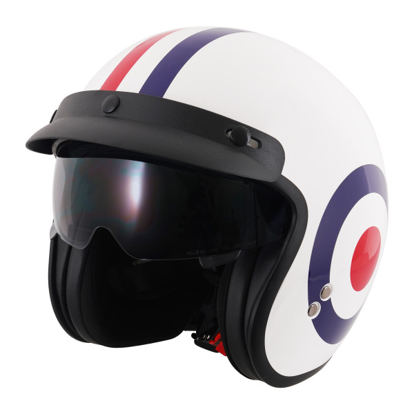 Stealth Stealth Open Face Helmet With Peak - Roundel